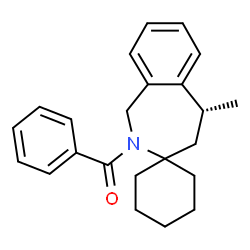 ChemSpider 2D Image | [(5R)-5-Methyl-4,5-dihydrospiro[2-benzazepine-3,1'-cyclohexan]-2(1H)-yl](phenyl)methanone | C23H27NO