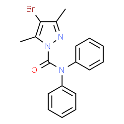ChemSpider 2D Image | 4-Bromo-3,5-dimethyl-N,N-diphenyl-1H-pyrazole-1-carboxamide | C18H16BrN3O