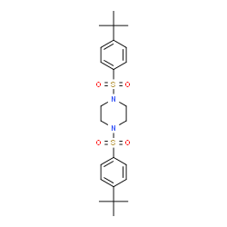ChemSpider 2D Image | 1,4-Bis{[4-(2-methyl-2-propanyl)phenyl]sulfonyl}piperazine | C24H34N2O4S2