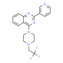ChemSpider 2D Image | 2-(3-Pyridinyl)-4-[4-(2,2,2-trifluoroethyl)-1-piperazinyl]quinazoline | C19H18F3N5
