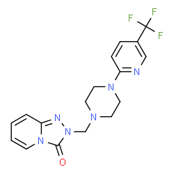 ChemSpider 2D Image | 2-({4-[5-(Trifluoromethyl)-2-pyridinyl]-1-piperazinyl}methyl)[1,2,4]triazolo[4,3-a]pyridin-3(2H)-one | C17H17F3N6O