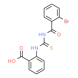 ChemSpider 2D Image | 2-{[(2-Bromobenzoyl)carbamothioyl]amino}benzoic acid | C15H11BrN2O3S