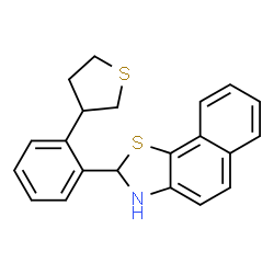 ChemSpider 2D Image | 2-[2-(Tetrahydro-3-thiophenyl)phenyl]-2,3-dihydronaphtho[2,1-d][1,3]thiazole | C21H19NS2