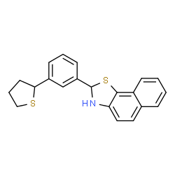 ChemSpider 2D Image | 2-[3-(Tetrahydro-2-thiophenyl)phenyl]-2,3-dihydronaphtho[2,1-d][1,3]thiazole | C21H19NS2