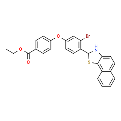 ChemSpider 2D Image | Ethyl 4-[3-bromo-4-(2,3-dihydronaphtho[2,1-d][1,3]thiazol-2-yl)phenoxy]benzoate | C26H20BrNO3S