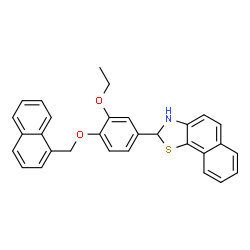 ChemSpider 2D Image | 2-[3-Ethoxy-4-(1-naphthylmethoxy)phenyl]-2,3-dihydronaphtho[2,1-d][1,3]thiazole | C30H25NO2S