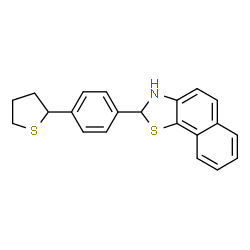 ChemSpider 2D Image | 2-[4-(Tetrahydro-2-thiophenyl)phenyl]-2,3-dihydronaphtho[2,1-d][1,3]thiazole | C21H19NS2