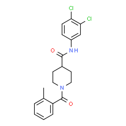 ChemSpider 2D Image | N-(3,4-Dichlorophenyl)-1-(2-methylbenzoyl)-4-piperidinecarboxamide | C20H20Cl2N2O2