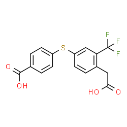 ChemSpider 2D Image | 4-{[4-(Carboxymethyl)-3-(trifluoromethyl)phenyl]sulfanyl}benzoic acid | C16H11F3O4S