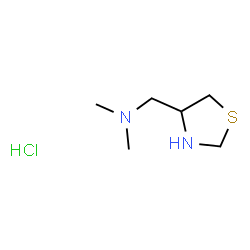 ChemSpider 2D Image | N,N-Dimethyl-1-(1,3-thiazolidin-4-yl)methanamine hydrochloride (1:1) | C6H15ClN2S