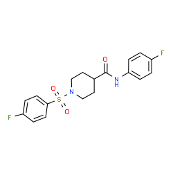 ChemSpider 2D Image | N-(4-Fluorophenyl)-1-[(4-fluorophenyl)sulfonyl]-4-piperidinecarboxamide | C18H18F2N2O3S