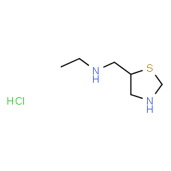 ChemSpider 2D Image | N-(1,3-Thiazolidin-5-ylmethyl)ethanamine hydrochloride (1:1) | C6H15ClN2S