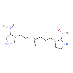 ChemSpider 2D Image | 4-(2-Nitro-1-imidazolidinyl)-N-[2-(5-nitro-1-imidazolidinyl)ethyl]butanamide | C12H23N7O5