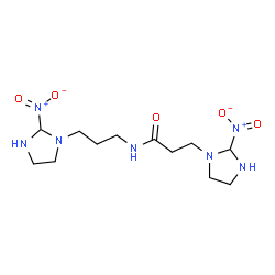 ChemSpider 2D Image | 3-(2-Nitro-1-imidazolidinyl)-N-[3-(2-nitro-1-imidazolidinyl)propyl]propanamide | C12H23N7O5