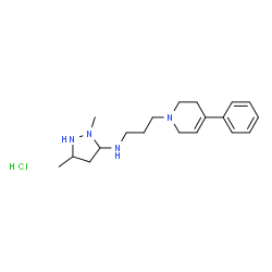 ChemSpider 2D Image | 2,5-Dimethyl-N-[3-(4-phenyl-3,6-dihydro-1(2H)-pyridinyl)propyl]-3-pyrazolidinamine hydrochloride (1:1) | C19H31ClN4