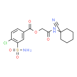 ChemSpider 2D Image | 2-[(1-Cyanocyclohexyl)amino]-2-oxoethyl 4-chloro-3-sulfamoylbenzoate | C16H18ClN3O5S