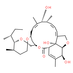 ChemSpider 2D Image | (1'S,2S,4'R,5R,6S,8'S,10'Z,12'R,13'R,14'Z,16'Z,20'S,21'S,24'R)-6-[(2R)-2-Butanyl]-12',21',24'-trihydroxy-5,11',13',22'-tetramethyl-3,4,5,6-tetrahydro-2'H-spiro[pyran-2,6'-[3,7,19]trioxatetracyclo[15.6
.1.1~4,8~.0~20,24~]pentacosa[10,14,16,22]tetraen]-2'-one | C34H50O8