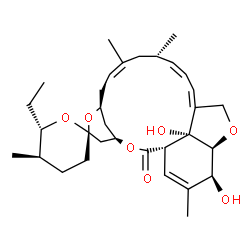 ChemSpider 2D Image | (1'S,2S,4'R,5R,6S,8'S,10'Z,13'S,14'Z,16'Z,20'S,21'S,24'R)-6-Ethyl-21',24'-dihydroxy-5,11',13',22'-tetramethyl-3,4,5,6-tetrahydro-2'H-spiro[pyran-2,6'-[3,7,19]trioxatetracyclo[15.6.1.1~4,8~.0~20,24~]pe
ntacosa[10,14,16,22]tetraen]-2'-one | C32H46O7