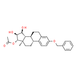 ChemSpider 2D Image | (8alpha,9beta,13alpha,14beta,15beta,16beta,17alpha)-3-(Benzyloxy)-15,16-dihydroxyestra-1(10),2,4-trien-17-yl acetate | C27H32O5
