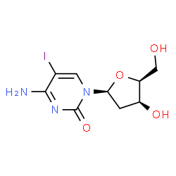 ChemSpider 2D Image | 4-Amino-1-(2-deoxy-beta-L-threo-pentofuranosyl)-5-iodo-2(1H)-pyrimidinone | C9H12IN3O4