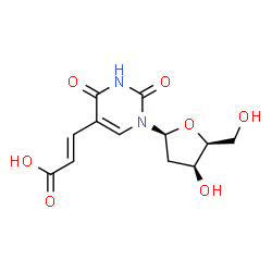 ChemSpider 2D Image | 5-[(E)-2-Carboxyvinyl]-1-(2-deoxy-beta-L-threo-pentofuranosyl)-2,4(1H,3H)-pyrimidinedione | C12H14N2O7
