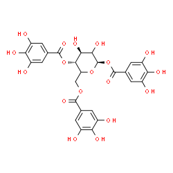ChemSpider 2D Image | 1,4,6-Tris-O-(3,4,5-trihydroxybenzoyl)-beta-L-threo-hexopyranose | C27H24O18