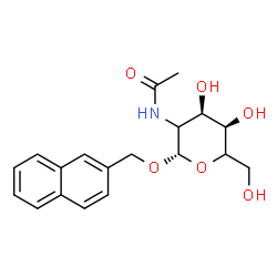ChemSpider 2D Image | 2-Naphthylmethyl 2-acetamido-2-deoxy-beta-L-erythro-hexopyranoside | C19H23NO6
