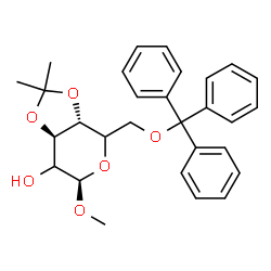 ChemSpider 2D Image | Methyl 3,4-O-isopropylidene-6-O-trityl-beta-D-threo-hexopyranoside | C29H32O6