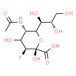 ChemSpider 2D Image | (4xi)-5-Acetamido-3,5-dideoxy-3-fluoro-6-[(1S,2S)-1,2,3-trihydroxypropyl]-beta-D-threo-hex-2-ulopyranosonic acid | C11H18FNO9