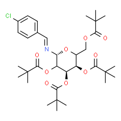 ChemSpider 2D Image | N-(4-Chlorobenzylidene)-2,3,4,6-tetrakis-O-(2,2-dimethylpropanoyl)-beta-D-erythro-hexopyranosylamine | C33H48ClNO9