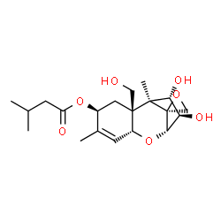 ChemSpider 2D Image | (2alpha,3alpha,4beta,8alpha)-3,4,15-Trihydroxy-12,13-epoxytrichothec-9-en-8-yl 3-methylbutanoate | C20H30O7