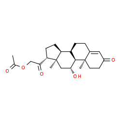 ChemSpider 2D Image | (10alpha,11alpha,13alpha,17alpha)-11-Hydroxy-3,20-dioxopregn-4-en-21-yl acetate | C23H32O5
