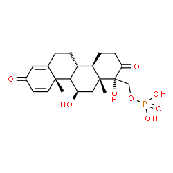 ChemSpider 2D Image | [(1S,4aR,4bR,10aS,11R,12aR)-1,11-Dihydroxy-10a,12a-dimethyl-2,8-dioxo-1,2,3,4,4a,4b,5,6,8,10a,10b,11,12,12a-tetradecahydro-1-chrysenyl]methyl dihydrogen phosphate | C21H29O8P
