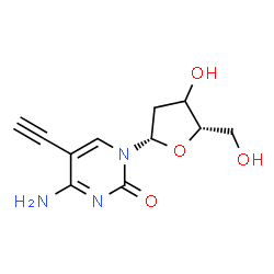 ChemSpider 2D Image | 4-Amino-1-[(3xi)-2-deoxy-beta-L-glycero-pentofuranosyl]-5-ethynyl-2(1H)-pyrimidinone | C11H13N3O4