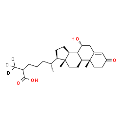 ChemSpider 2D Image | (7alpha,8xi)-7-Hydroxy-3-oxo(27,27,27-~2~H_3_)cholest-4-en-26-oic acid | C27H39D3O4