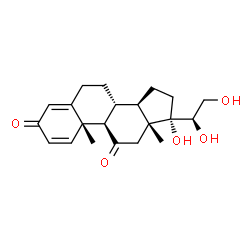 ChemSpider 2D Image | (8alpha,9beta,10alpha,13alpha,14beta,17alpha,20R)-17,20,21-Trihydroxypregna-1,4-diene-3,11-dione | C21H28O5