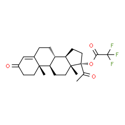 ChemSpider 2D Image | (8alpha,9beta,10alpha,13alpha,14beta,17alpha)-3,20-Dioxopregn-4-en-17-yl trifluoroacetate | C23H29F3O4
