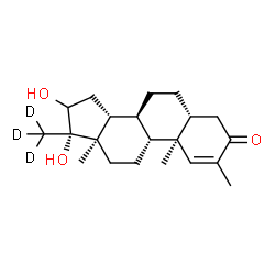 ChemSpider 2D Image | (5beta,8alpha,9beta,10alpha,13alpha,14beta,17alpha)-16,17-Dihydroxy-2-methyl-17-(~2~H_3_)methylandrost-1-en-3-one | C21H29D3O3