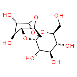 ChemSpider 2D Image | (2S,3S,4R,5R,6S)-2-{[(1S,2R,3S,4S,5S)-3,4-Dihydroxy-6,8-dioxabicyclo[3.2.1]oct-2-yl]oxy}-6-(hydroxymethyl)tetrahydro-2H-pyran-3,4,5-triol (non-preferred name) | C12H20O10