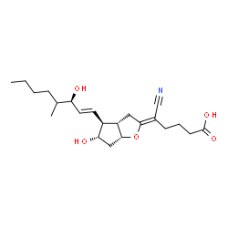ChemSpider 2D Image | (5E,8beta,9beta,11beta,12alpha,13E,15R)-5-Cyano-11,15-dihydroxy-16-methyl-6,9-epoxyprosta-5,13-dien-1-oic acid | C22H33NO5