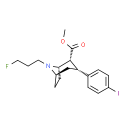 ChemSpider 2D Image | Methyl (1S,2R,3R,5R)-8-(3-fluoropropyl)-3-(4-iodophenyl)-8-azabicyclo[3.2.1]octane-2-carboxylate | C18H23FINO2
