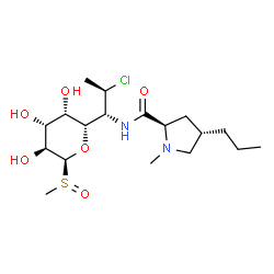 ChemSpider 2D Image | (1S,5S)-1,5-Anhydro-5-[(1R,2R)-2-chloro-1-{[(4S)-1-methyl-4-propyl-D-prolyl]amino}propyl]-1-[(R)-methylsulfinyl]-D-arabinitol | C18H33ClN2O6S