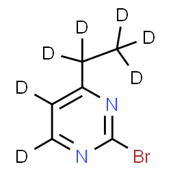 ChemSpider 2D Image | 2-Bromo-4-(~2~H_5_)ethyl(~2~H_2_)pyrimidine | C6D7BrN2