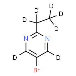 ChemSpider 2D Image | 5-Bromo-2-(~2~H_5_)ethyl(~2~H_2_)pyrimidine | C6D7BrN2