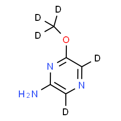 ChemSpider 2D Image | 6-[(~2~H_3_)Methyloxy]-2-(~2~H_2_)pyrazinamine | C5H2D5N3O
