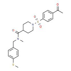 ChemSpider 2D Image | 1-[(4-Acetylphenyl)sulfonyl]-N-methyl-N-[4-(methylsulfanyl)benzyl]-4-piperidinecarboxamide | C23H28N2O4S2