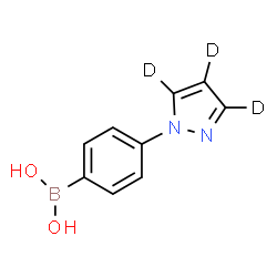 ChemSpider 2D Image | {4-[(~2~H_3_)-1H-Pyrazol-1-yl]phenyl}boronic acid | C9H6D3BN2O2