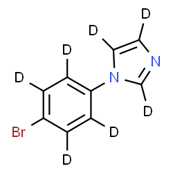 ChemSpider 2D Image | 1-[4-Bromo(~2~H_4_)phenyl](~2~H_3_)-1H-imidazole | C9D7BrN2