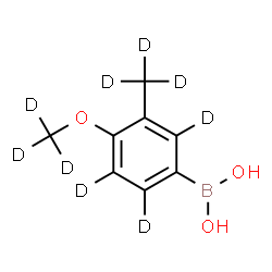 ChemSpider 2D Image | [3-(~2~H_3_)Methyl-4-[(~2~H_3_)methyloxy](~2~H_3_)phenyl]boronic acid | C8H2D9BO3