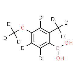 ChemSpider 2D Image | [2-(~2~H_3_)Methyl-4-[(~2~H_3_)methyloxy](~2~H_3_)phenyl]boronic acid | C8H2D9BO3